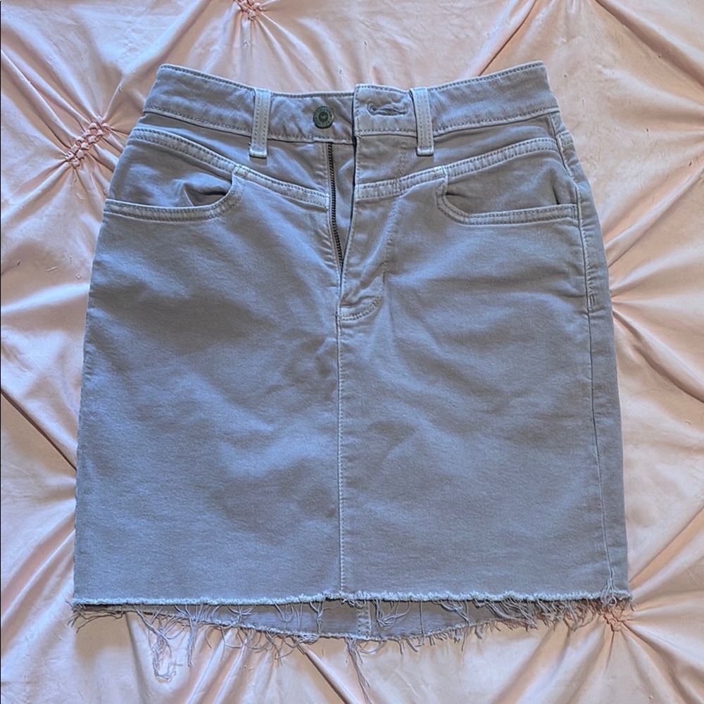 Casual Lavender Denim Skirt